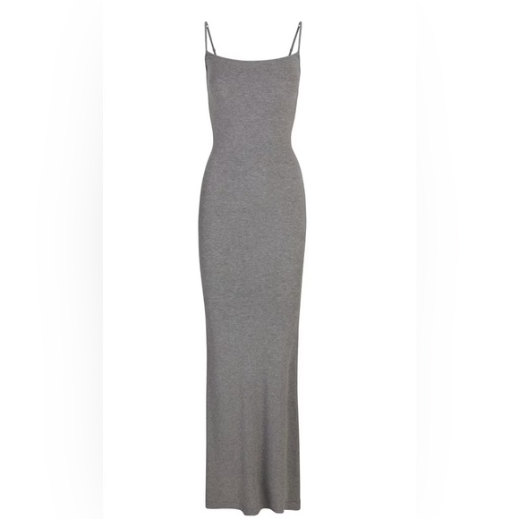 SKIMS Dresses & Skirts - SKIMS Gray Maxi Slip Dress Size Medium Women's M